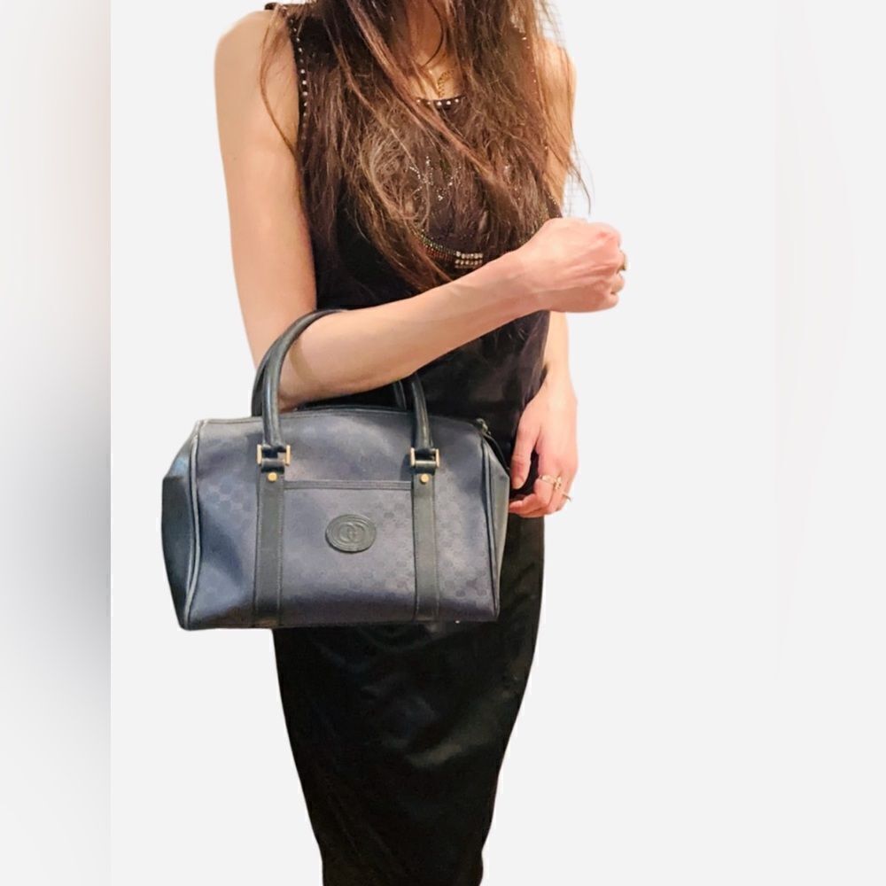 Gucci Boston small blue Gg tote
